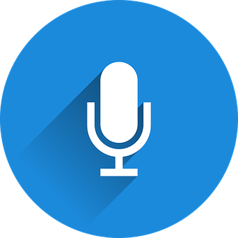 Microphone Icon Blue Background PNG image