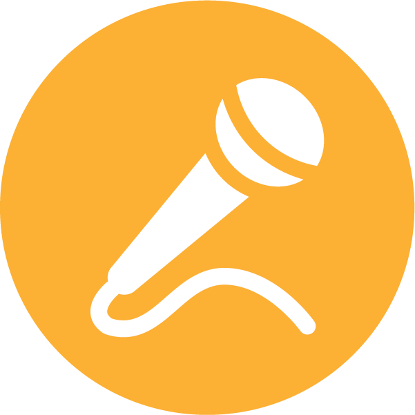 Microphone Icon Orange Background PNG image
