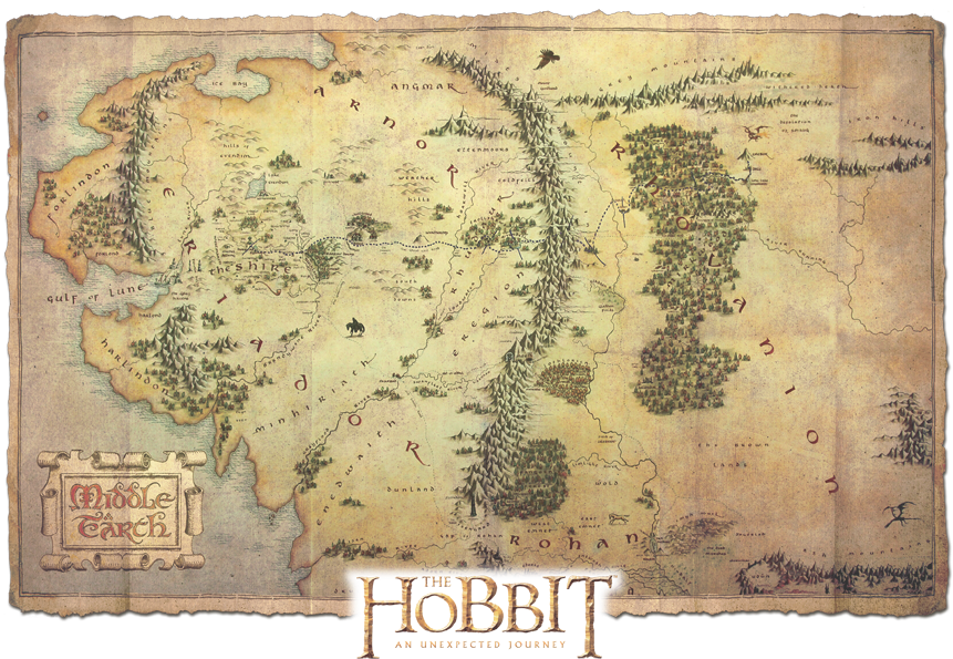 Middle Earth Map The Hobbit Journey PNG image