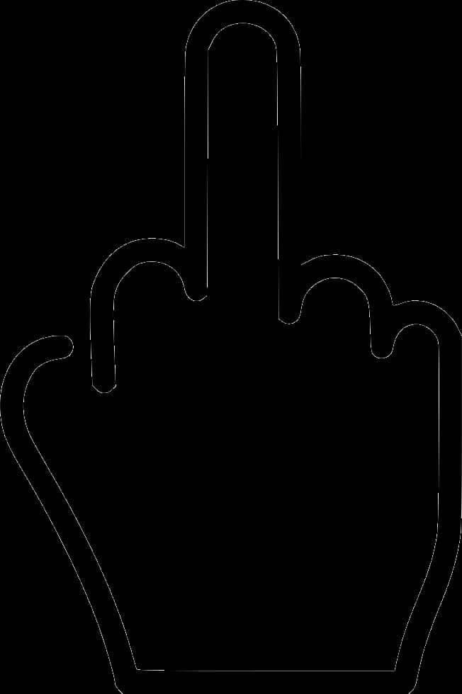 Middle Finger Outline Graphic PNG image