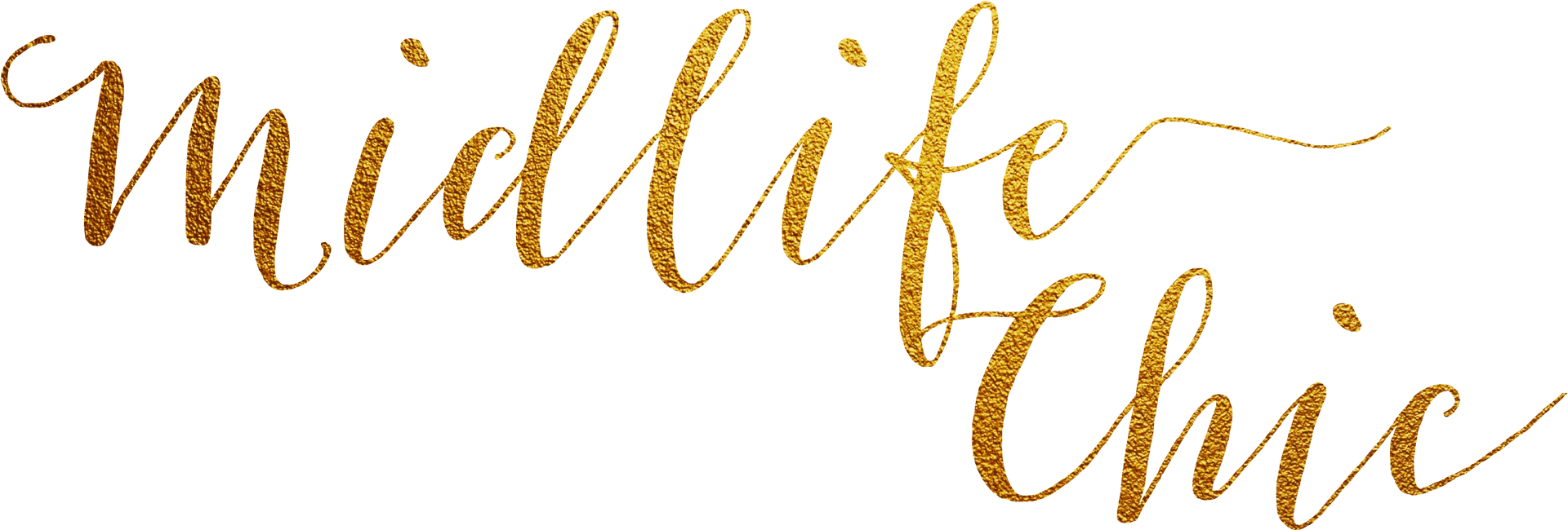 Midlife Chic_ Golden Text_ Design PNG image