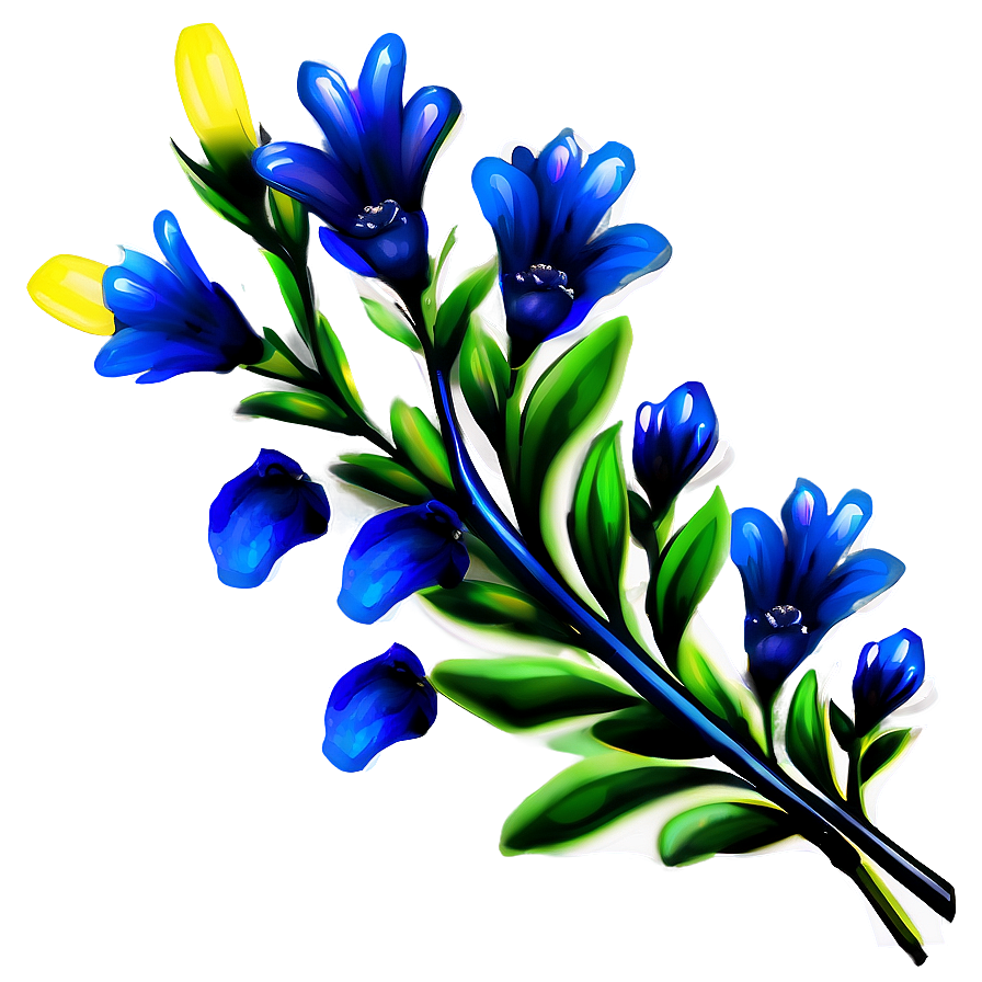 Midnight Blue Flowers Png 04292024 PNG image