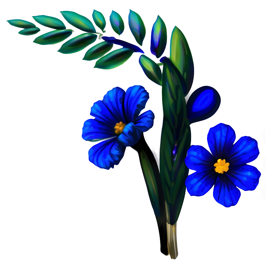 Midnight Blue Flowers Png 74 PNG image