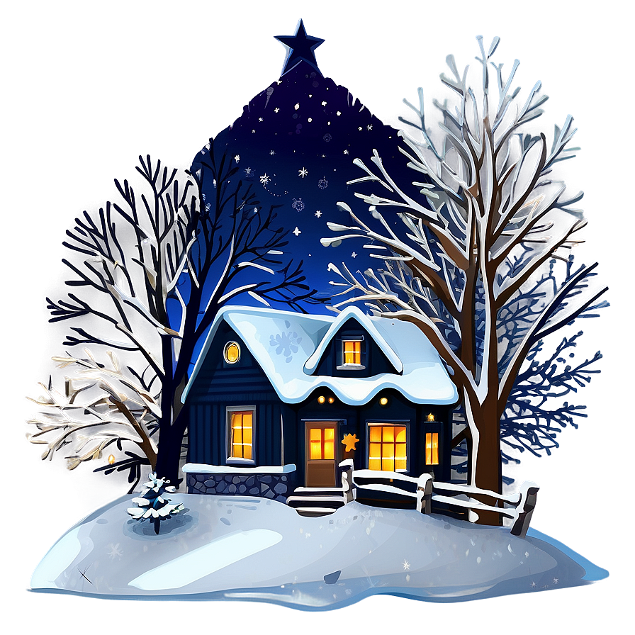 Midnight Christmas Snow Scene Png Mxo PNG image