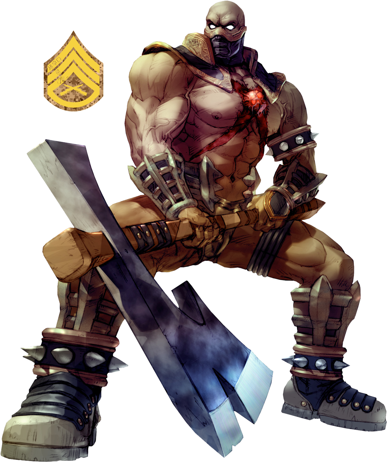 Mighty Armored Warrior Artwork PNG image