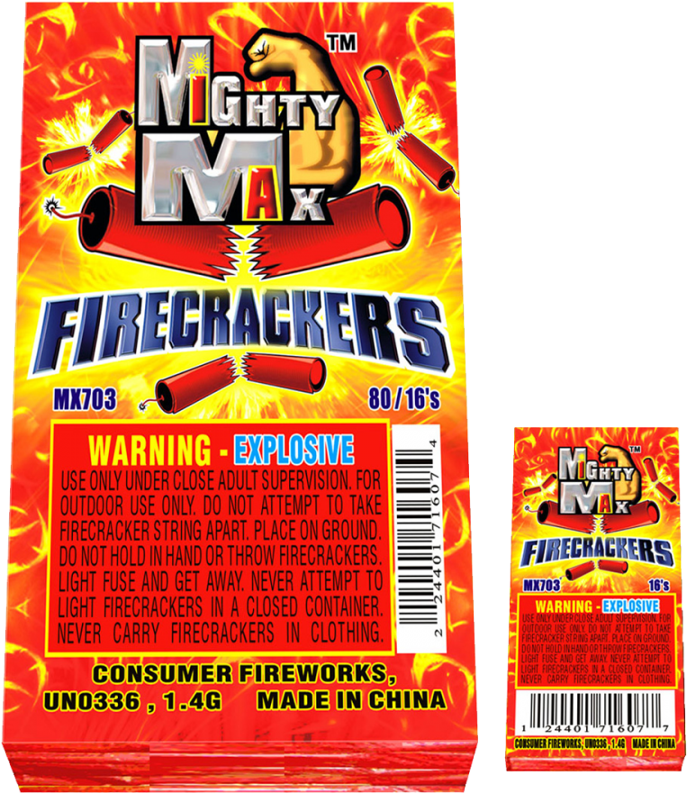 Mighty Max Firecrackers Packaging PNG image