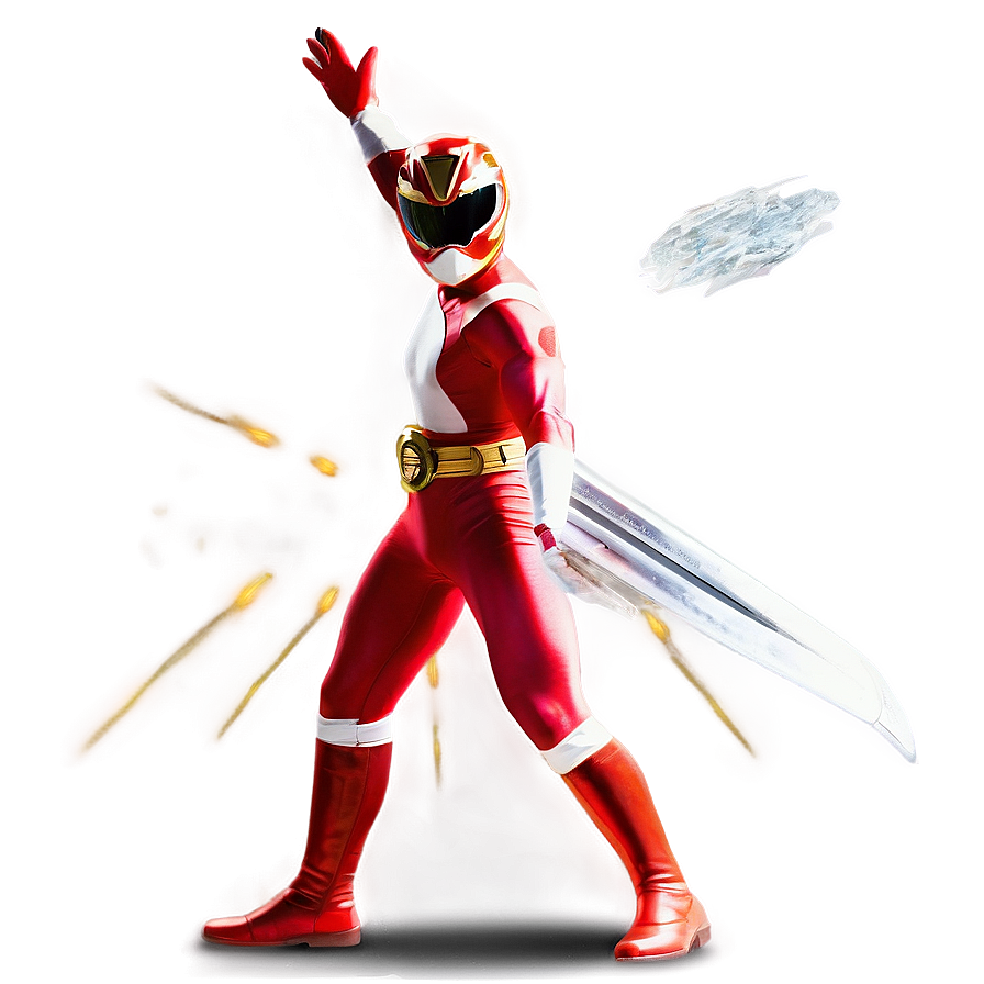 Mighty Red Ranger In Action Png 06292024 PNG image