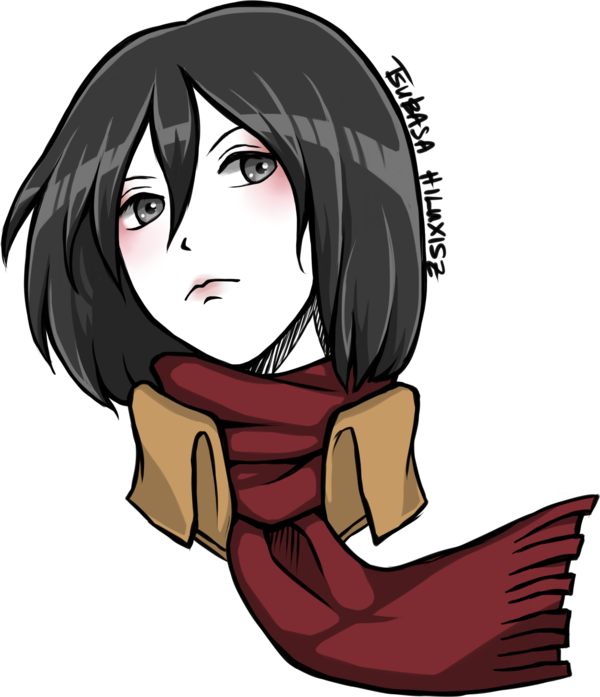 Mikasa Ackerman Anime Portrait PNG image