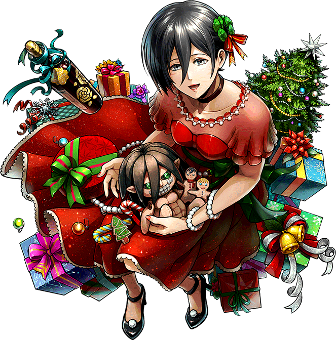 Mikasa Ackerman Christmas Celebration PNG image