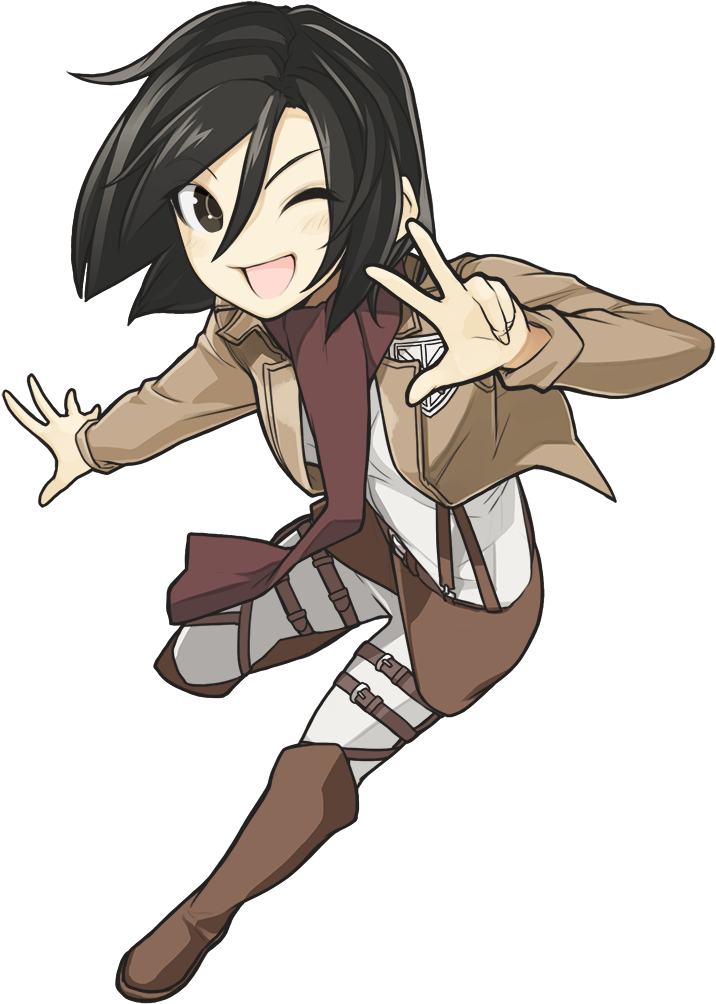 Mikasa Ackerman Peace Sign PNG image