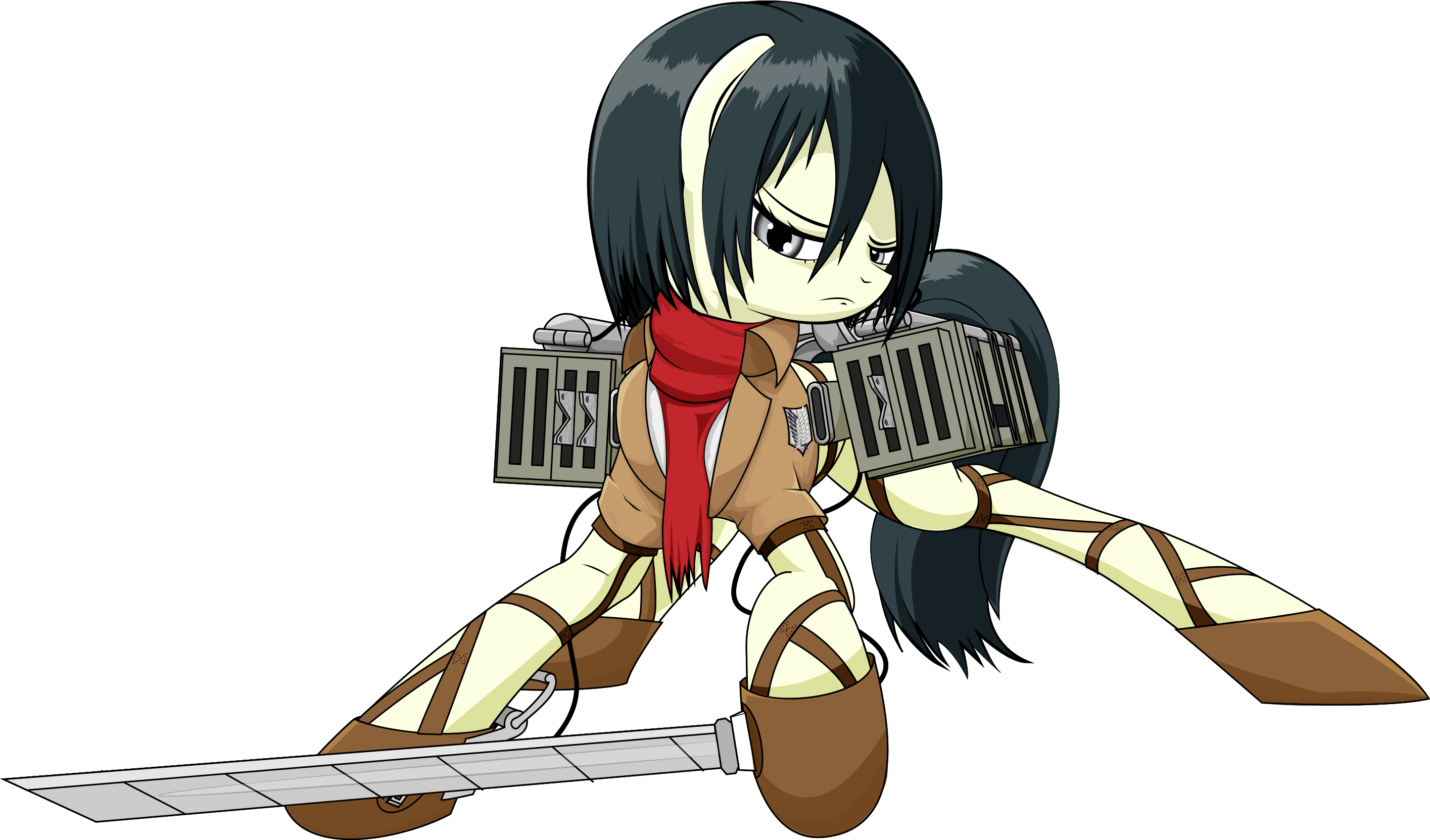 Mikasa Ackerman Readyfor Battle PNG image