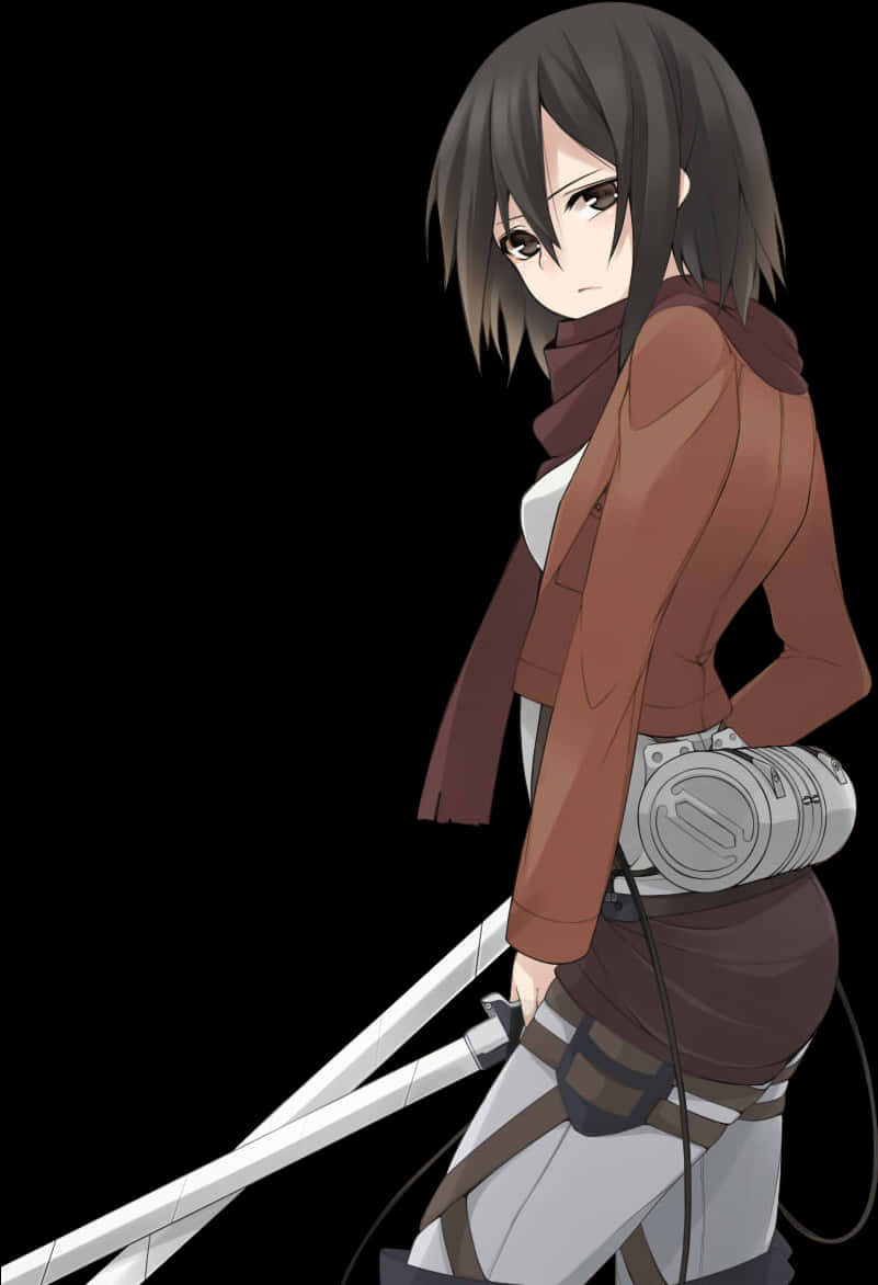 Mikasa Ackerman Readyfor Battle PNG image