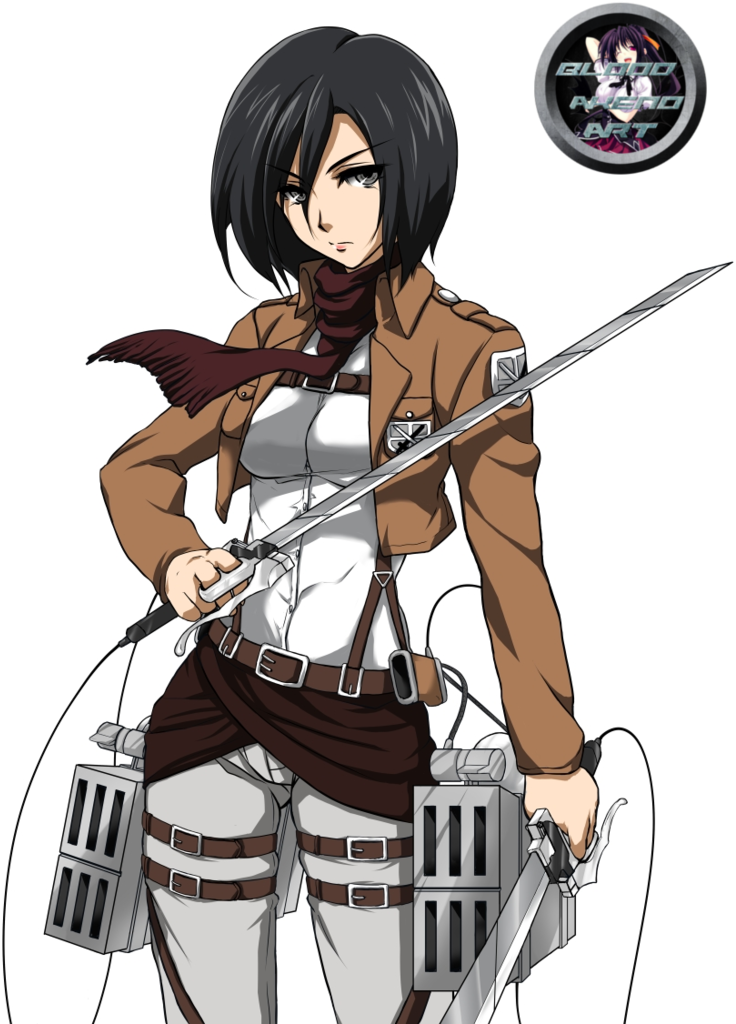 Mikasa Ackerman Readyfor Battle PNG image