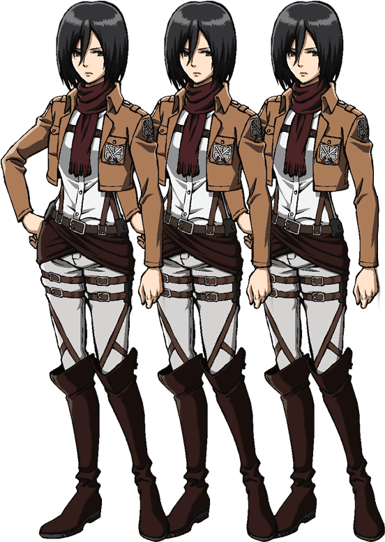 Mikasa Ackerman Scout Regiment Uniform PNG image