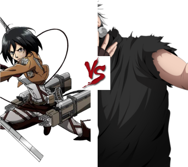 Mikasa Ackerman Versus Unknown Character PNG image