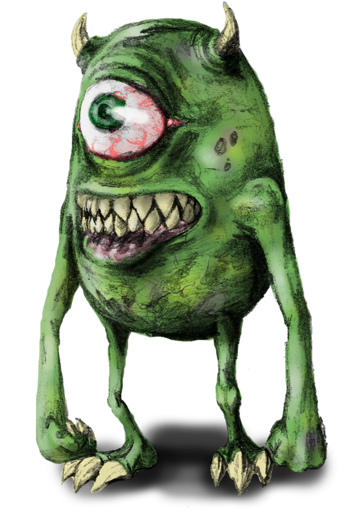 Mike Wazowski Monstrous Sketch PNG image