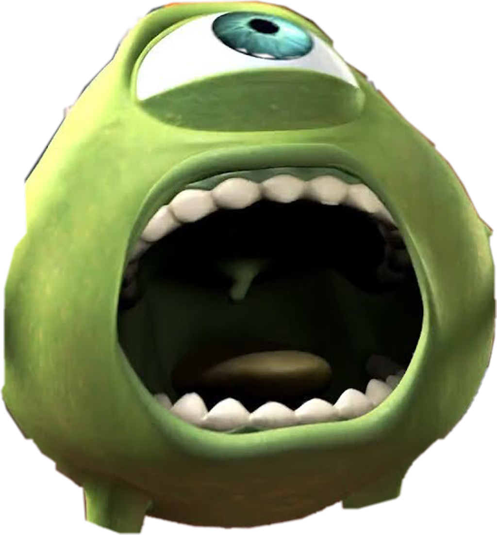 Mike Wazowski Shocked Expression PNG image