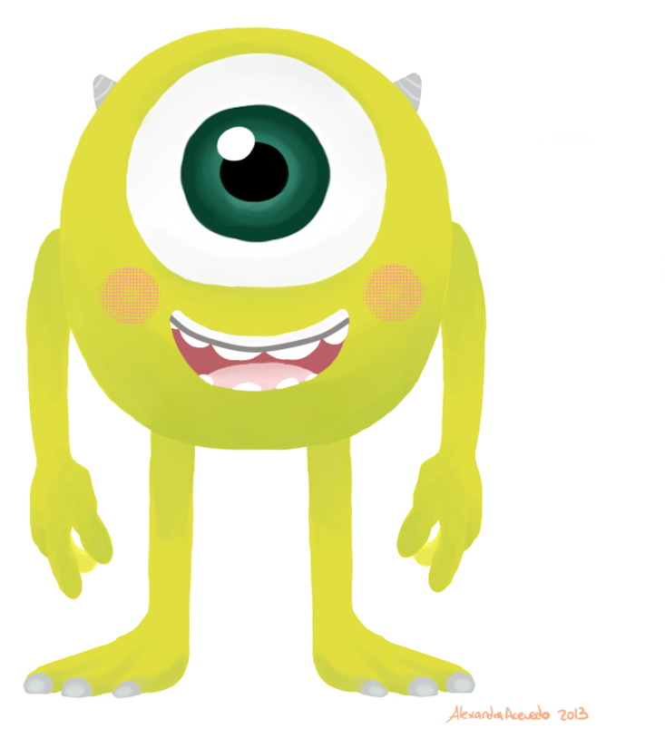 Mike Wazowski Smiling Illustration PNG image