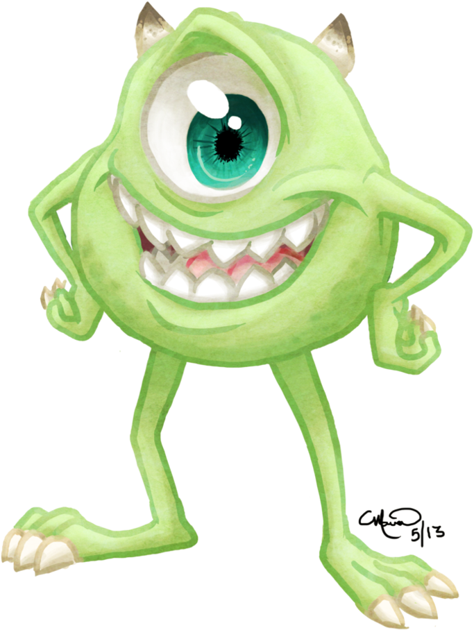 Mike Wazowski Smiling Pose PNG image