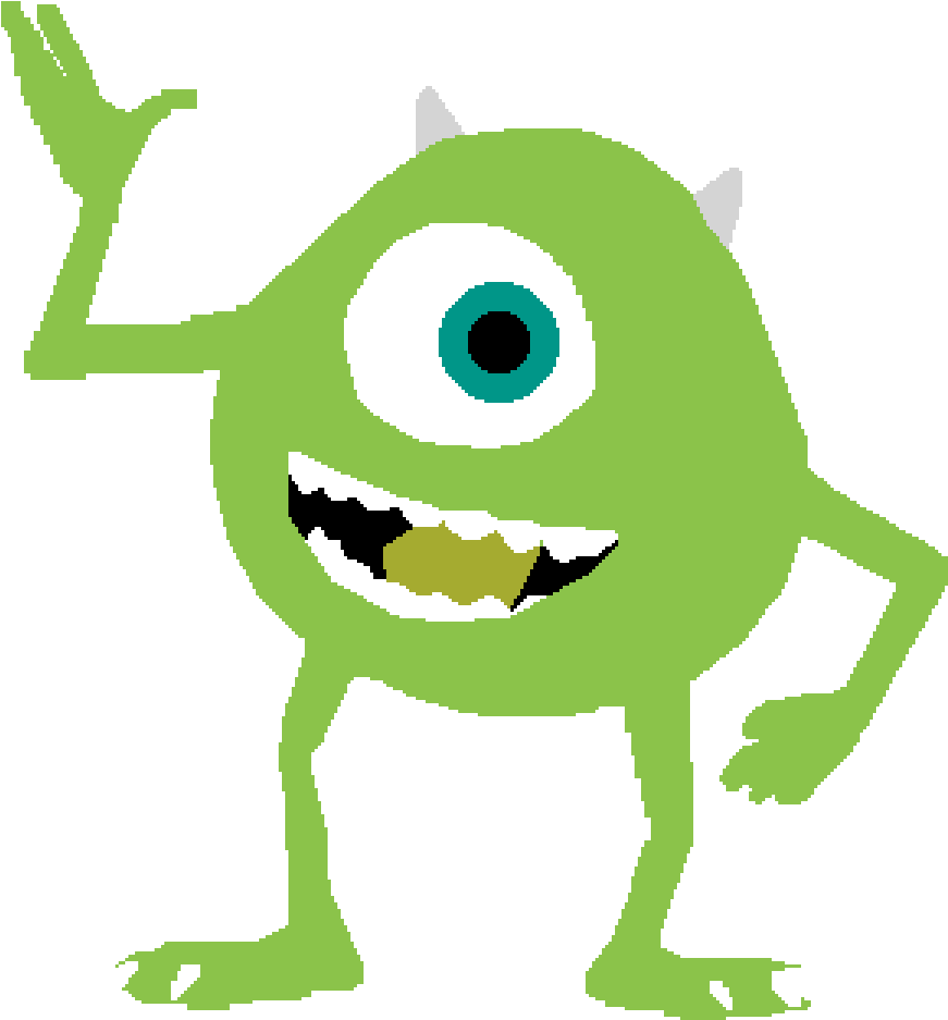 Mike Wazowski Waving Illustration PNG image