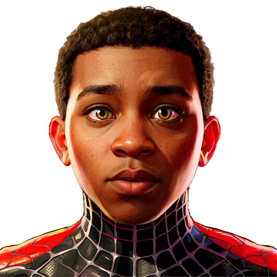 Miles Morales Close-up Png Miq49 PNG image