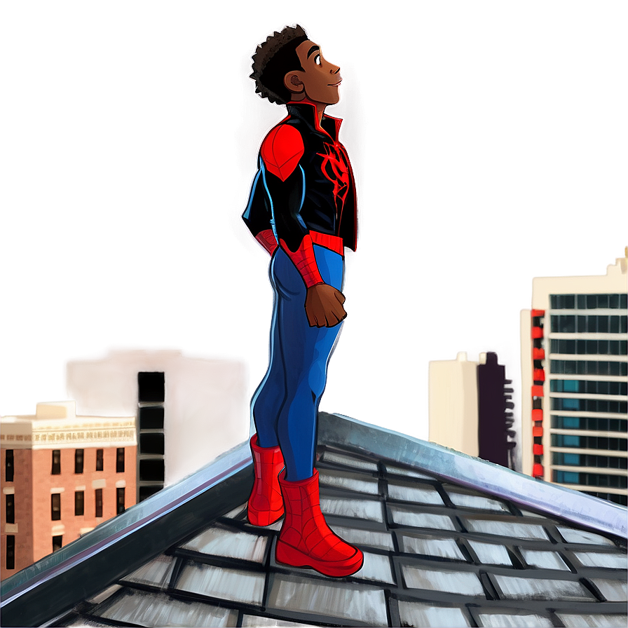 Miles Morales On Rooftop Png 71 PNG image