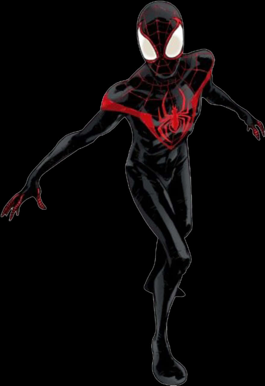 Miles Morales Spider Man Pose PNG image