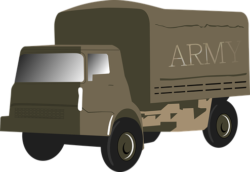 Military_ Cargo_ Truck_ Vector PNG image