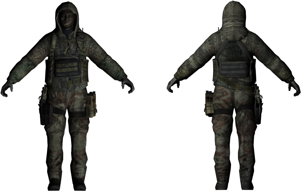 Military_ Character_ Model_ Front_and_ Back_ View PNG image