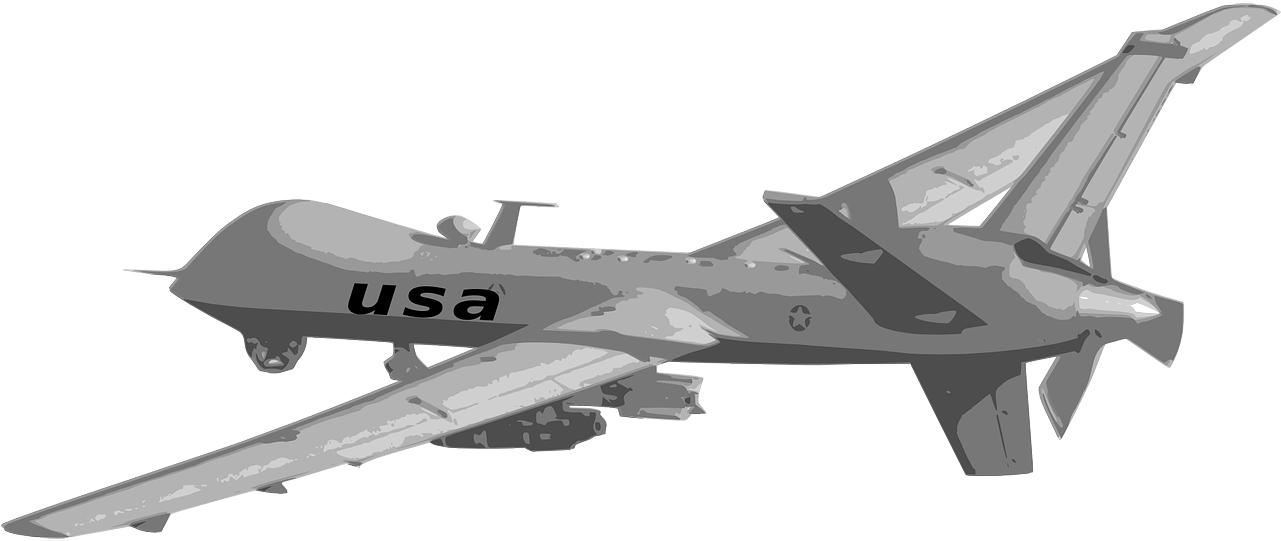 Military Drone U S A Side View PNG image