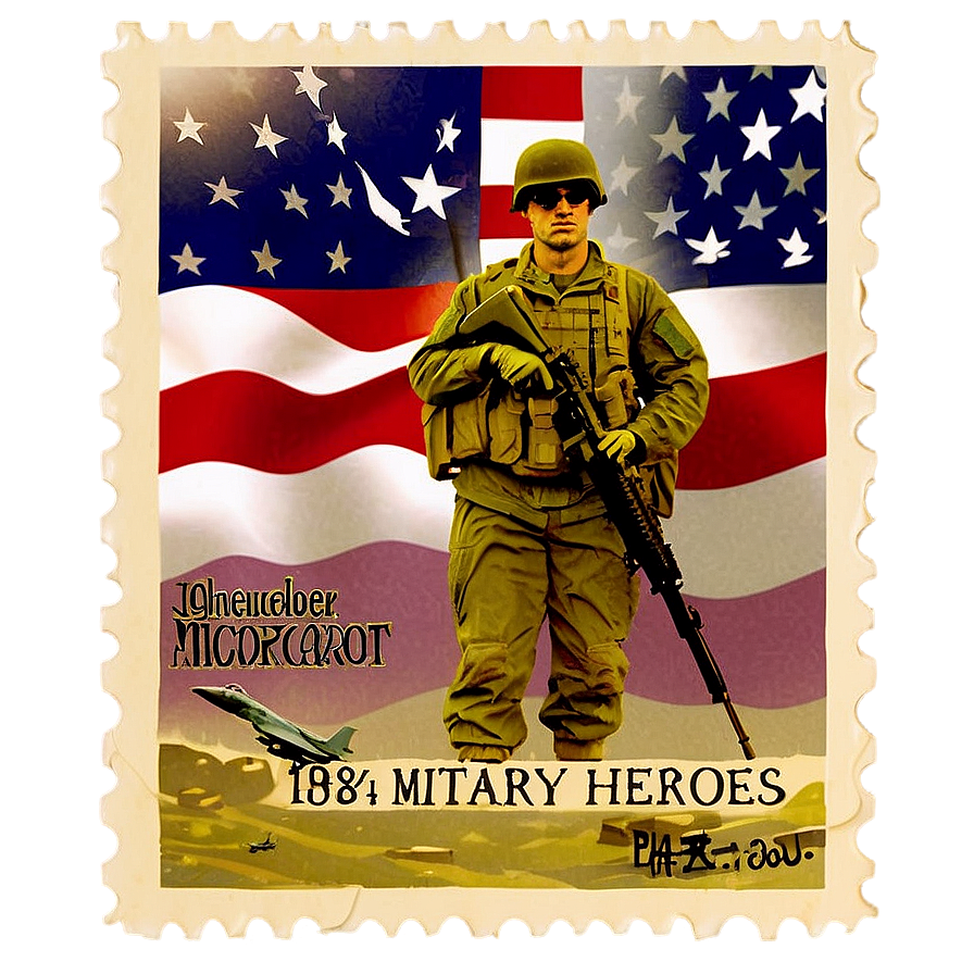 Military Heroes Postage Stamp Png Fhc PNG image