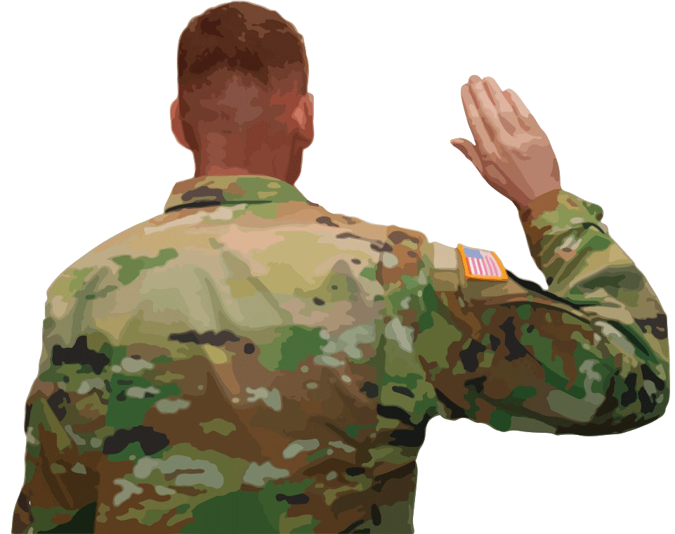 Military Salute Camo Uniform PNG image
