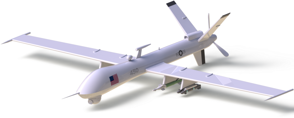 Military Unmanned Aerial Vehicle3 D Render PNG image