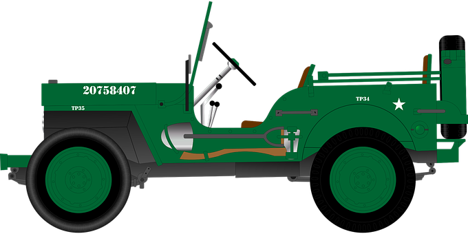 Military Vehicle Side Profile PNG image