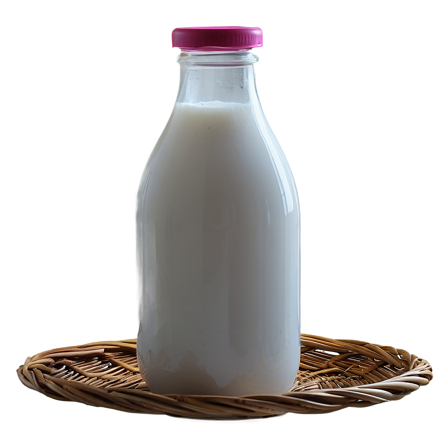 Milk Bottle In Basket Png 4 PNG image