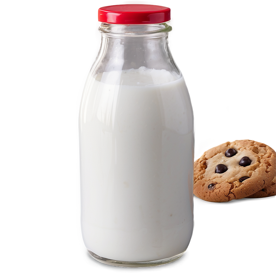 Milk Bottle With Cookies Png 14 PNG image