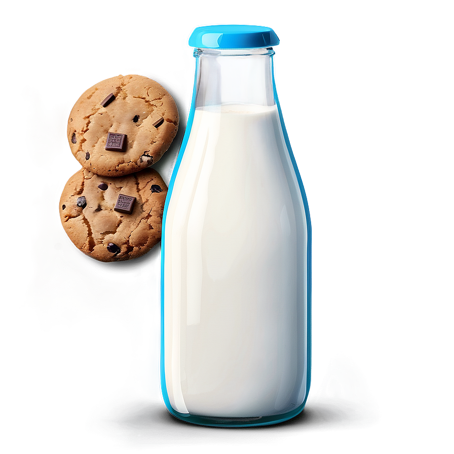 Milk Bottle With Cookies Png Kcc PNG image