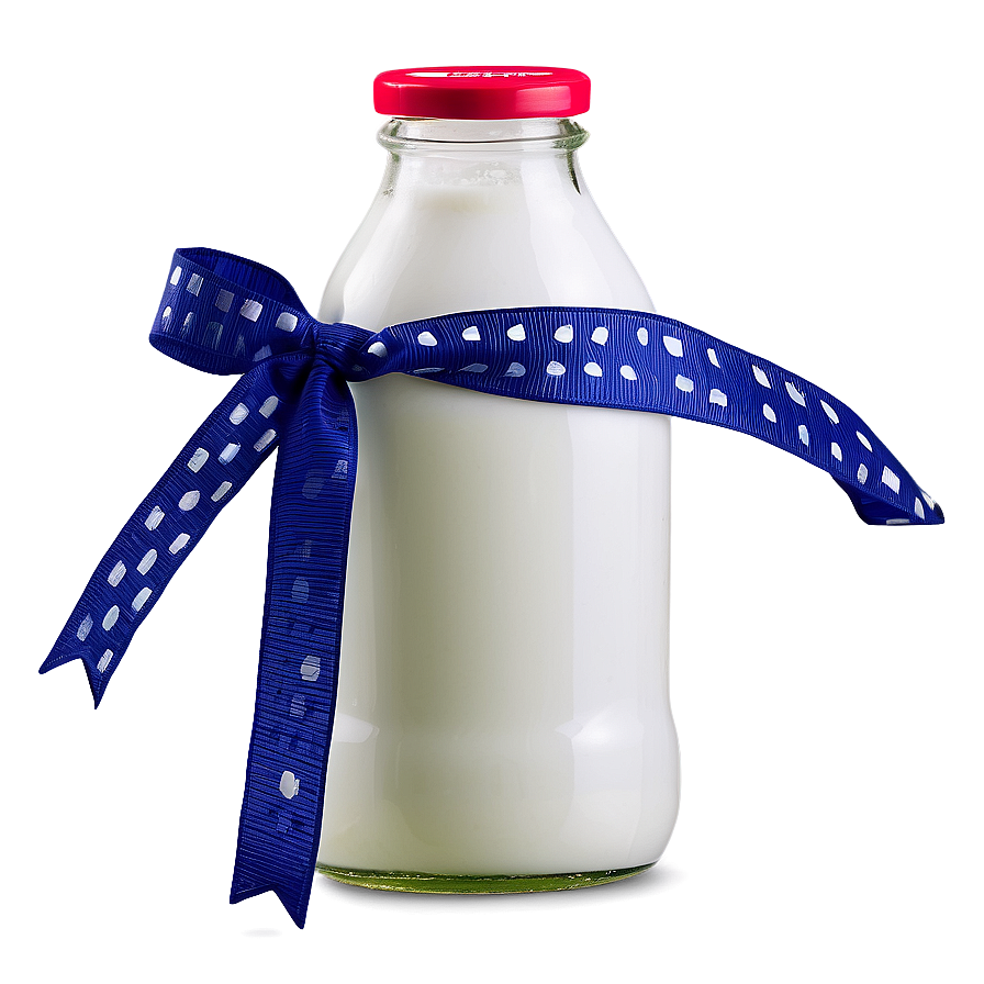 Milk Bottle With Ribbon Png 06212024 PNG image