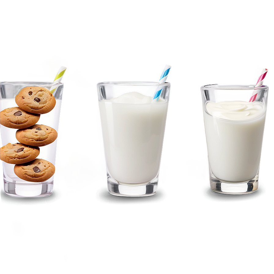 Milk Glass With Cookies Png 46 PNG image