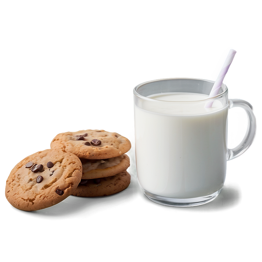 Milk Glass With Cookies Png Vyt PNG image