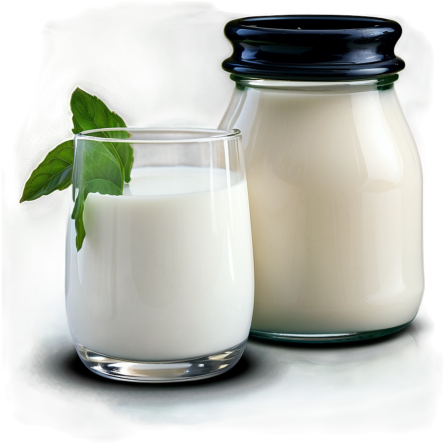 Milk Glass With Dairy Background Png Mto PNG image