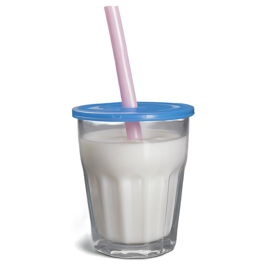 Milk Glass With Straw Png 50 PNG image