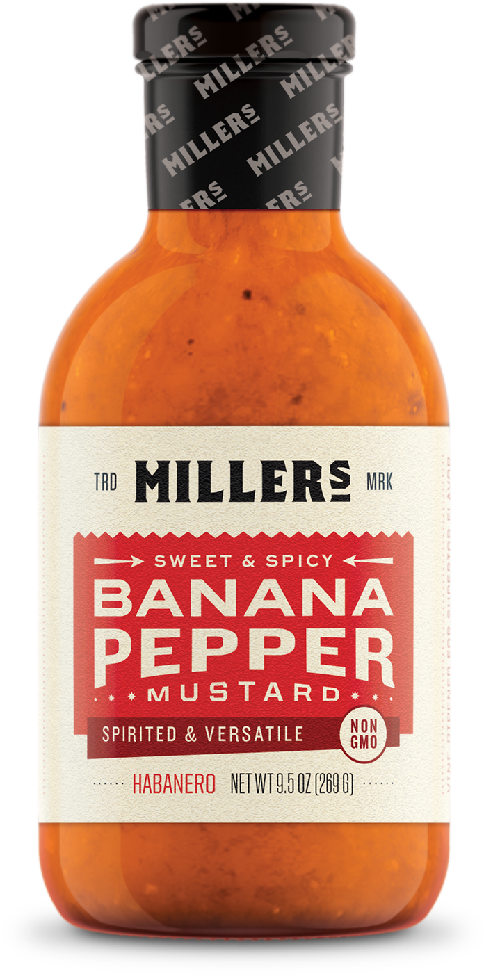 Miller Banana Pepper Mustard Bottle PNG image