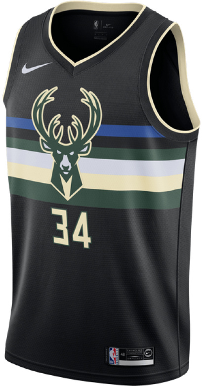 Milwaukee Basketball Jersey Number34 PNG image