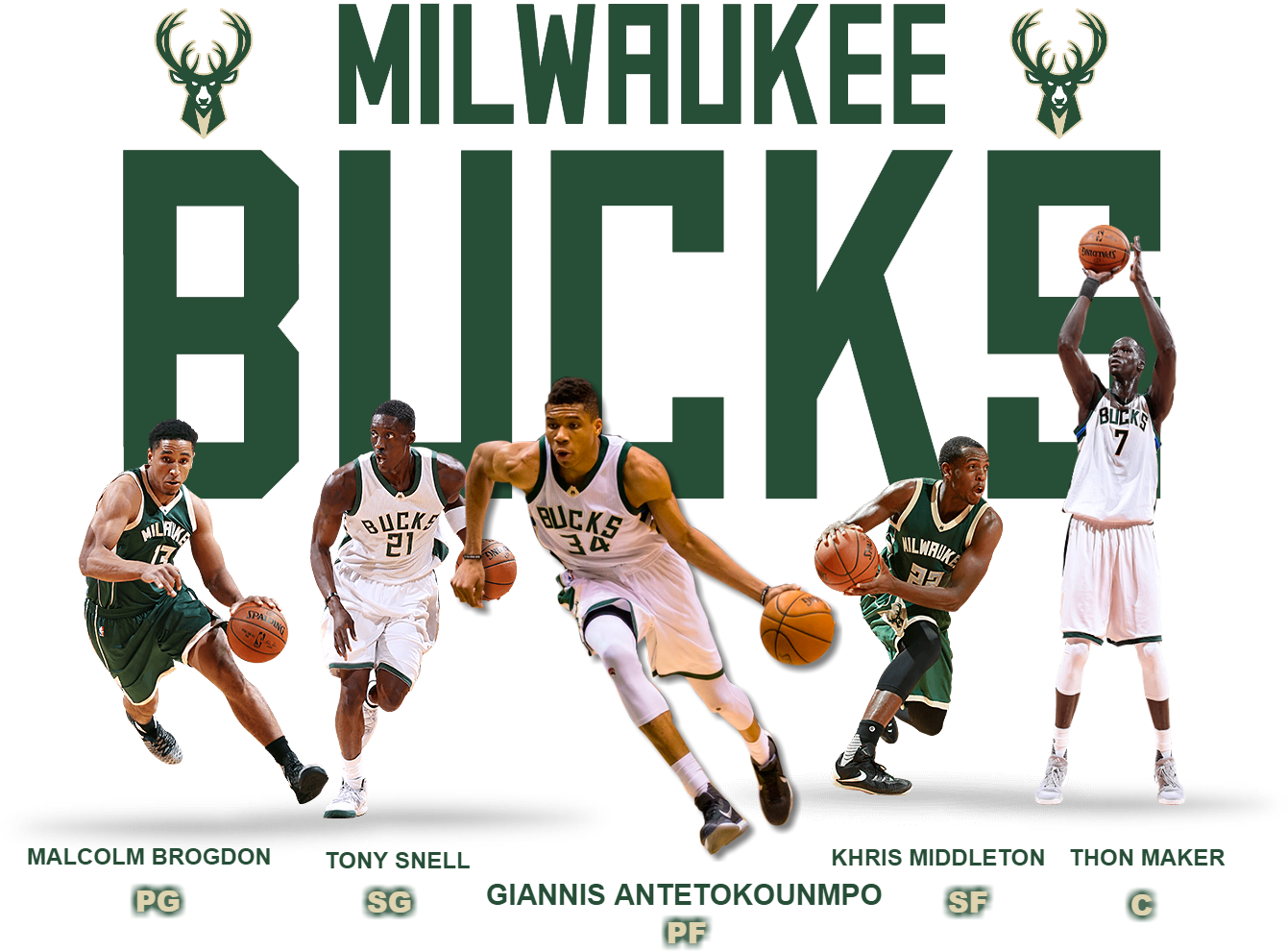 Milwaukee Bucks Basketball Team PNG image