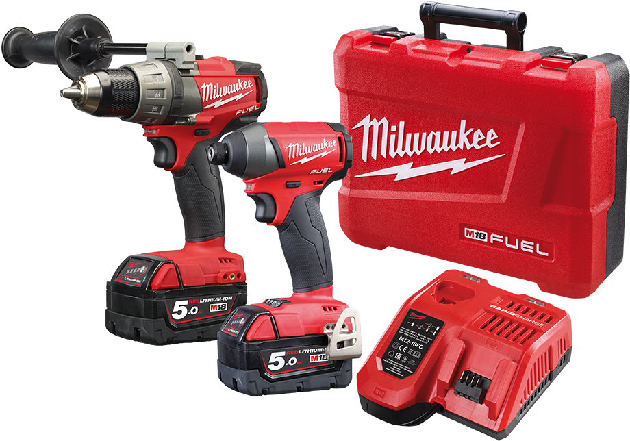 Milwaukee Cordless Drilland Battery Kit PNG image