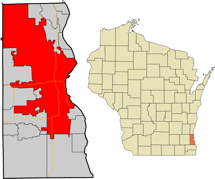 Milwaukee County Map Wisconsin PNG image