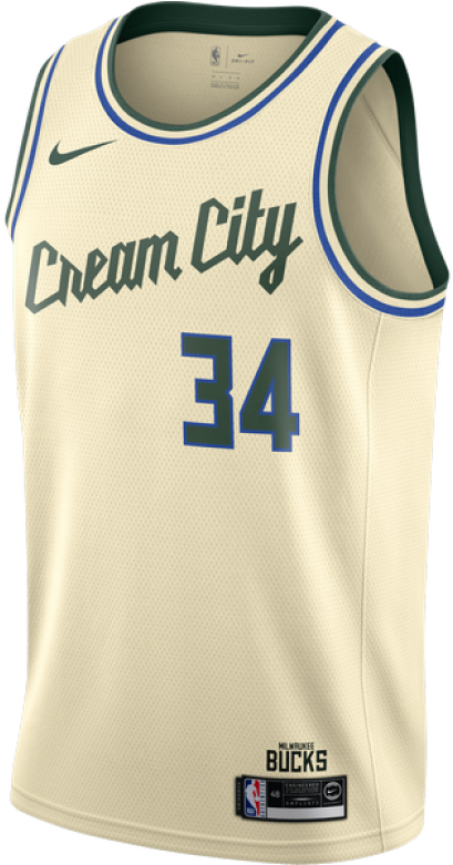 Milwaukee Cream City34 Basketball Jersey PNG image