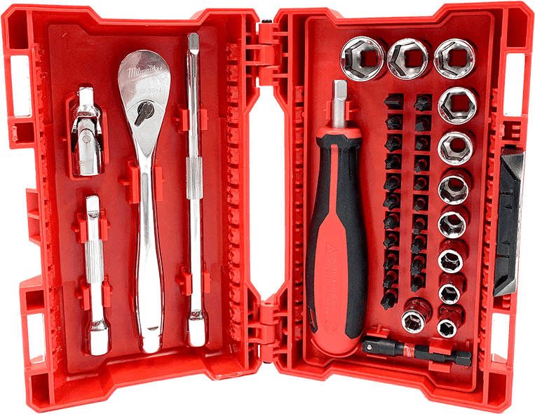 Milwaukee Tool Set Open Case PNG image