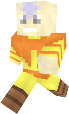 Minecraft Aang Character Skin PNG image